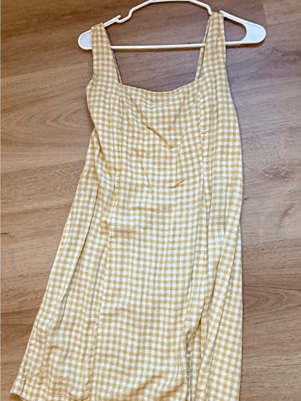 Old Navy Yellow Gingham Square-Neck Slip Dress